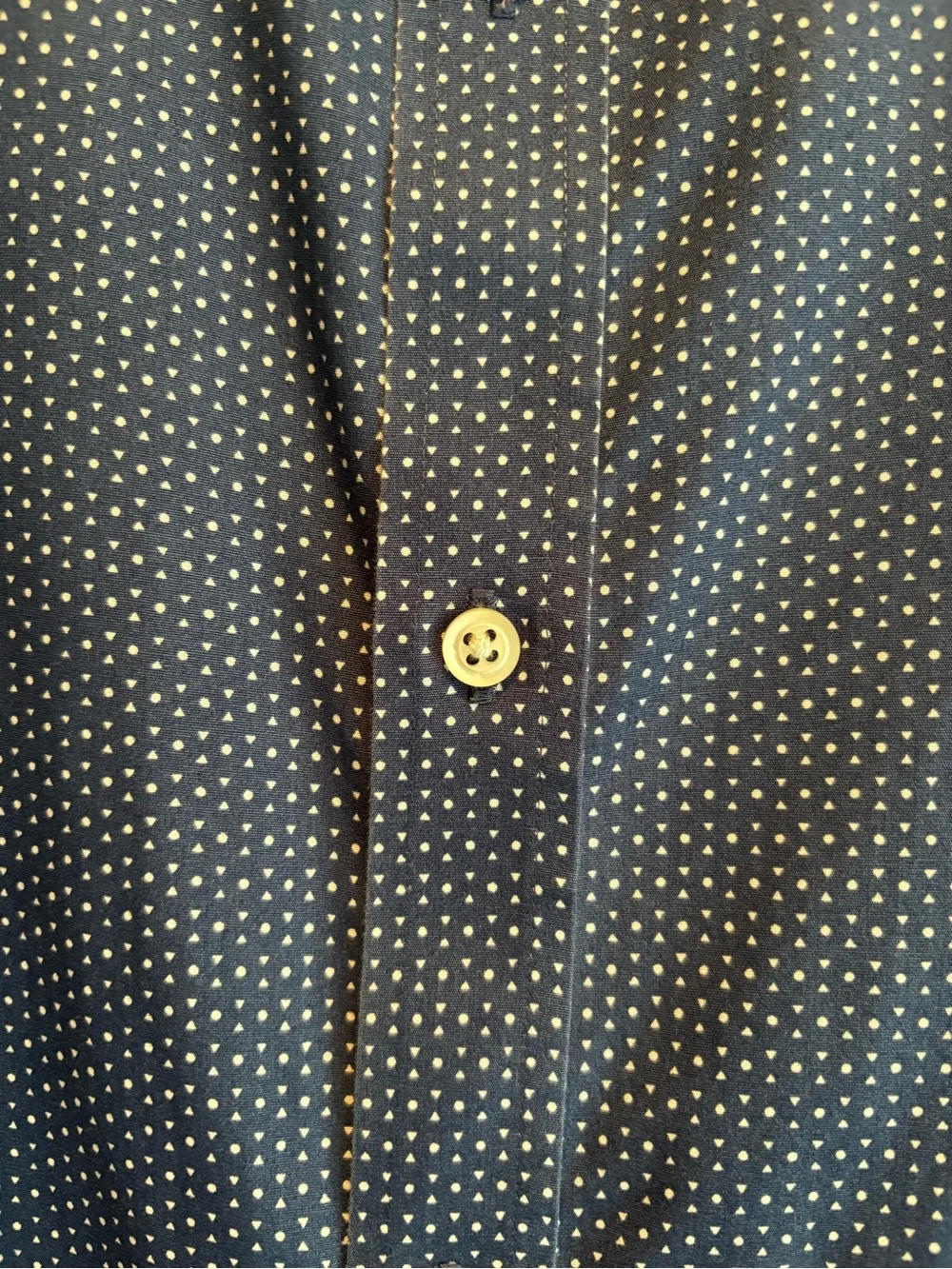 Banana Republic Navy Microdot Long-Sleeve Button-Down Shirt